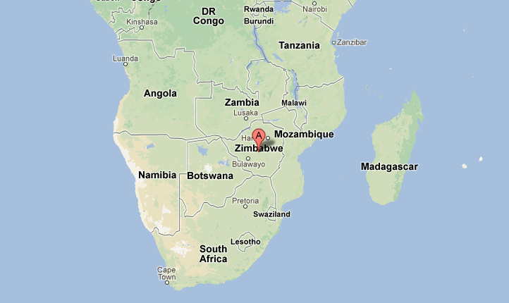 Det var i Zimbabwe, södra Afrika, som detta hände.